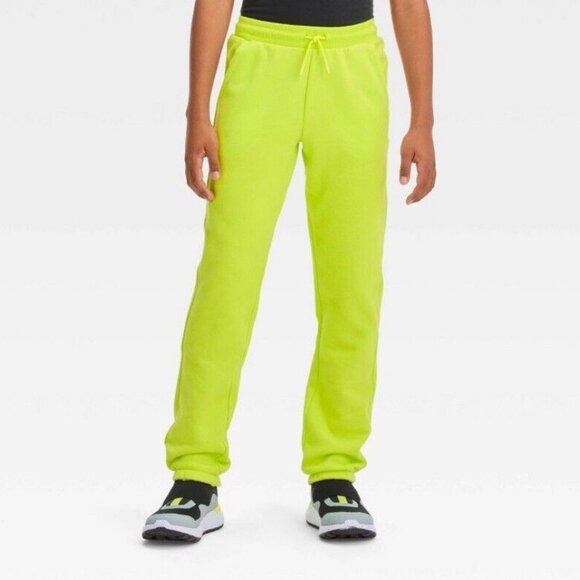 NEW! 2pc Set - Boys Fleece Hooded Sweatshirt Hoodie & Joggers, Bright Lime - Picture 2 of 16